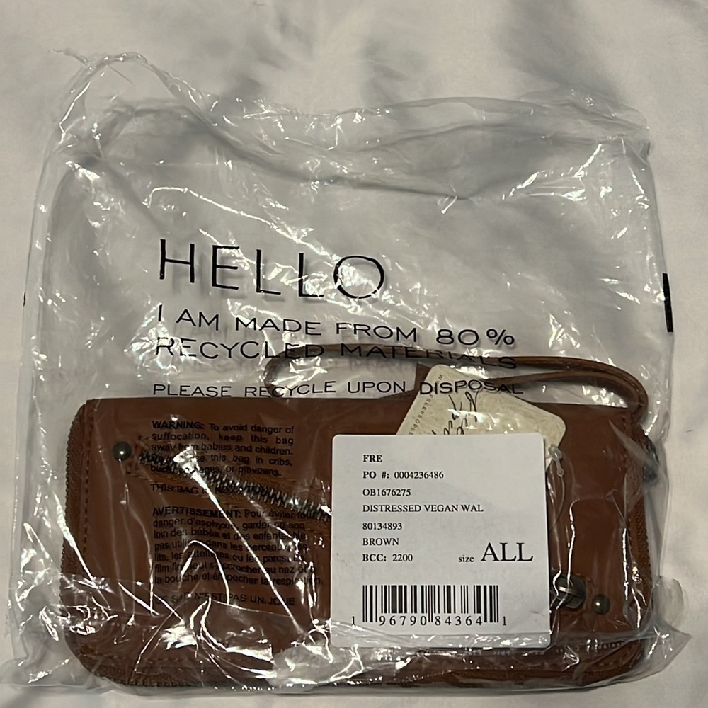 Free People vegan leather wallet wristlet NWT - Picture 6 of 7